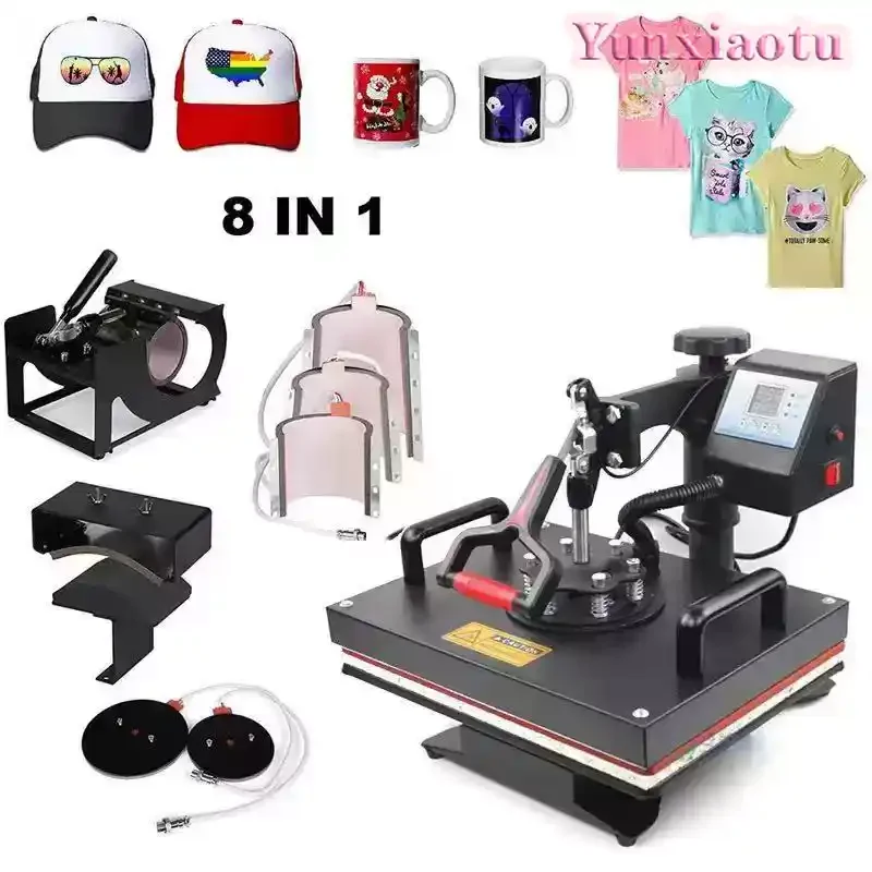 30*38cm Multifunctional Heat Press Machine, All-in-One Heat Transfer Sublimation Press for T-shirt, Mug, Cap Printing