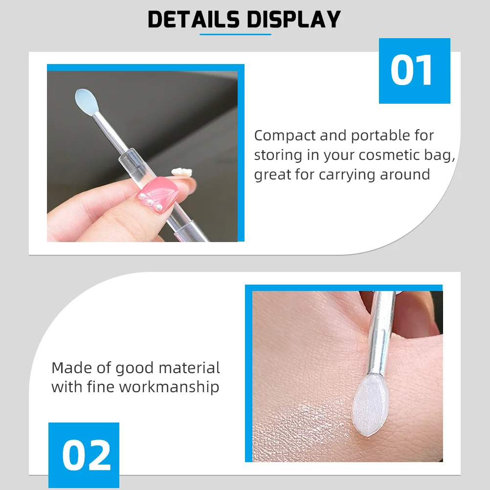 5 pçs silicone lábio escova de grau profissional alça macia fácil limpo conjunto de escova de maquiagem para bálsamo labial aplicação sombra