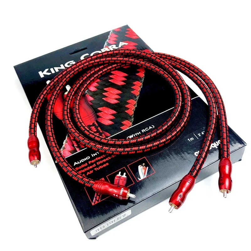 Kabel King Cobra RCA PSC+ Przewodnik (miedź z doskonałą powierzchnią+) Wzmacniacz audio HiFi Połącz kabel sygnałowy