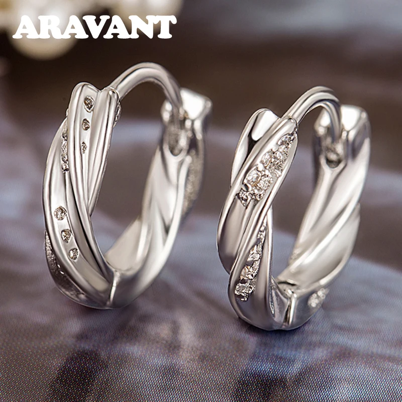 

Серьги-кольца Aravant из стерлингового серебра 925 пробы с геометрическим узором для женщин и девочек, модные украшения