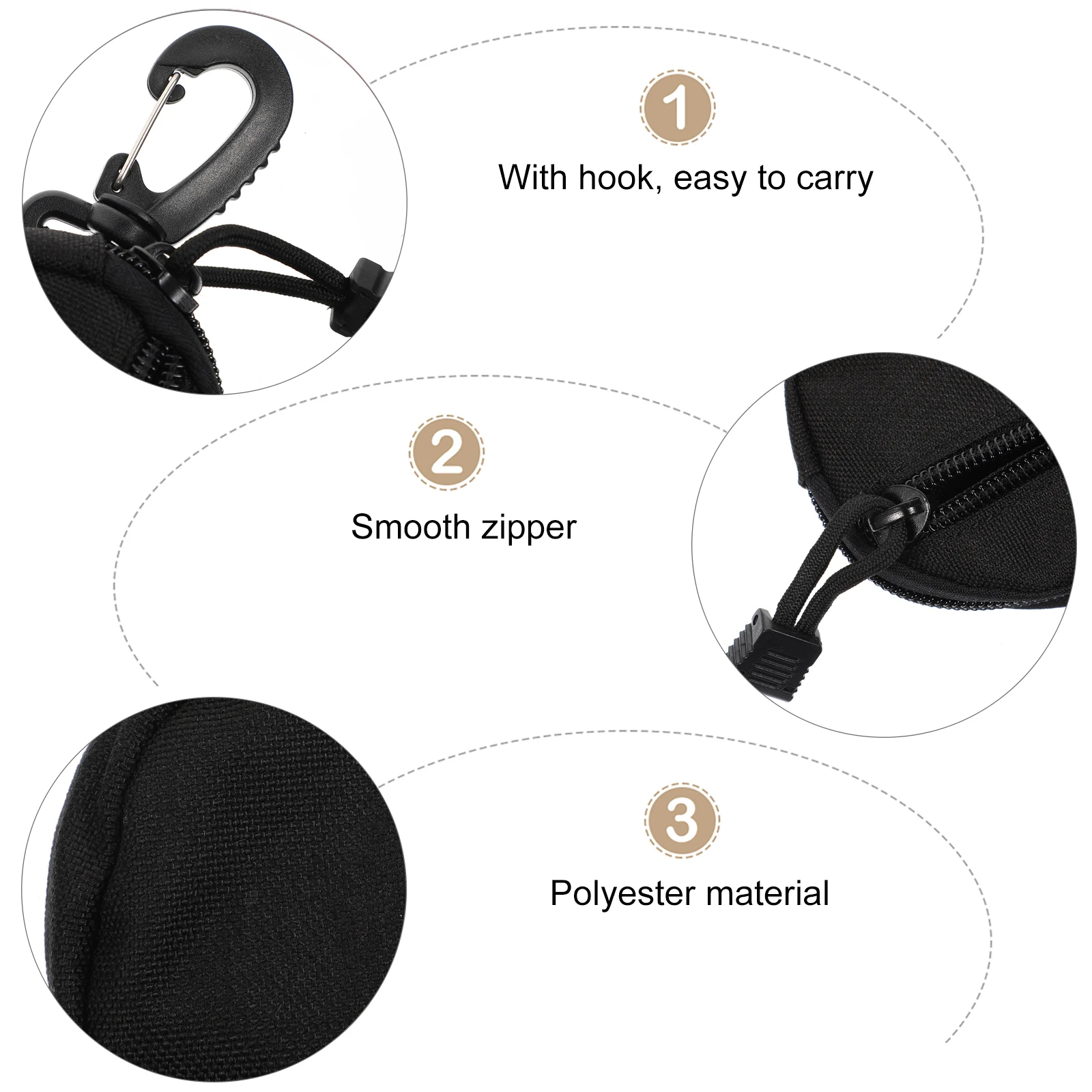 

Waterproof Canvas Purse Polyester Wear Resistant Utility Pouch Hanging Storage Bag For Belt Backpack Running Cycling Travel