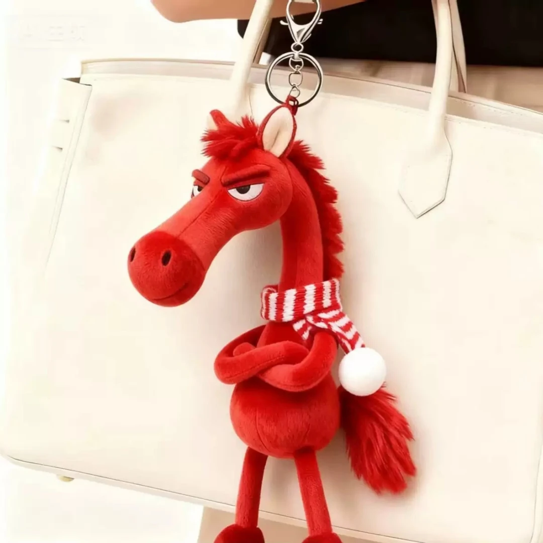 Horse Backpack Pendant Miniature Black Plush Horse Keychain Plush Horse Keychain Cuddly For Keys Decoration Daily Carry