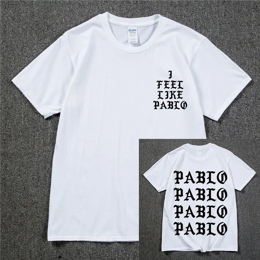 Kanye West Pablo T Shirt Feel Like Paul Print Short Sleeves Anti Season Sporty T-Shirt Hip Hop Social Club Rapper Tee Tops