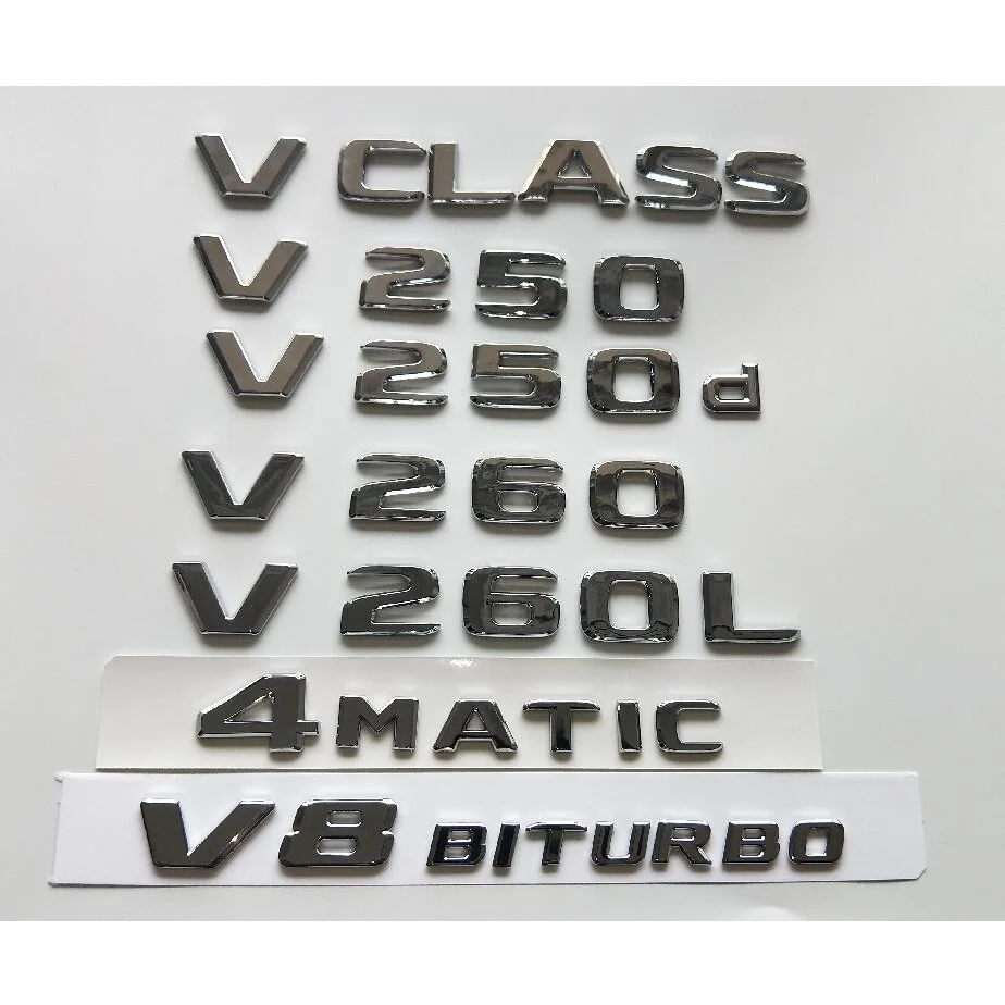 Хромированные эмблемы для Mercedes-Benz V-Class W447 MPV V200 V220 V250 V250d V260 V260d V200L V220L V250L V260L V280L 4MATIC