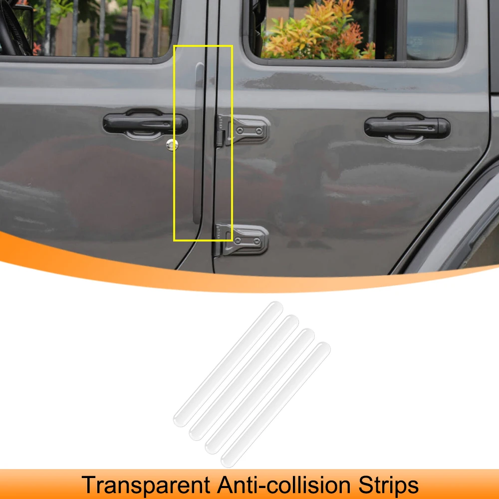 

4PCS Car Door Edge Bumper Anti-collision Strip Stickers Transparent Anti-scratch Auto Body Protector Strips Exterior Accessories