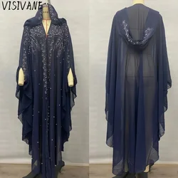 Thin Hooded Cloak Women Clothing Cape Dress Fashion Clothes Vintage Streetwear Ponchos Coats Jackets Bling Diamond Party