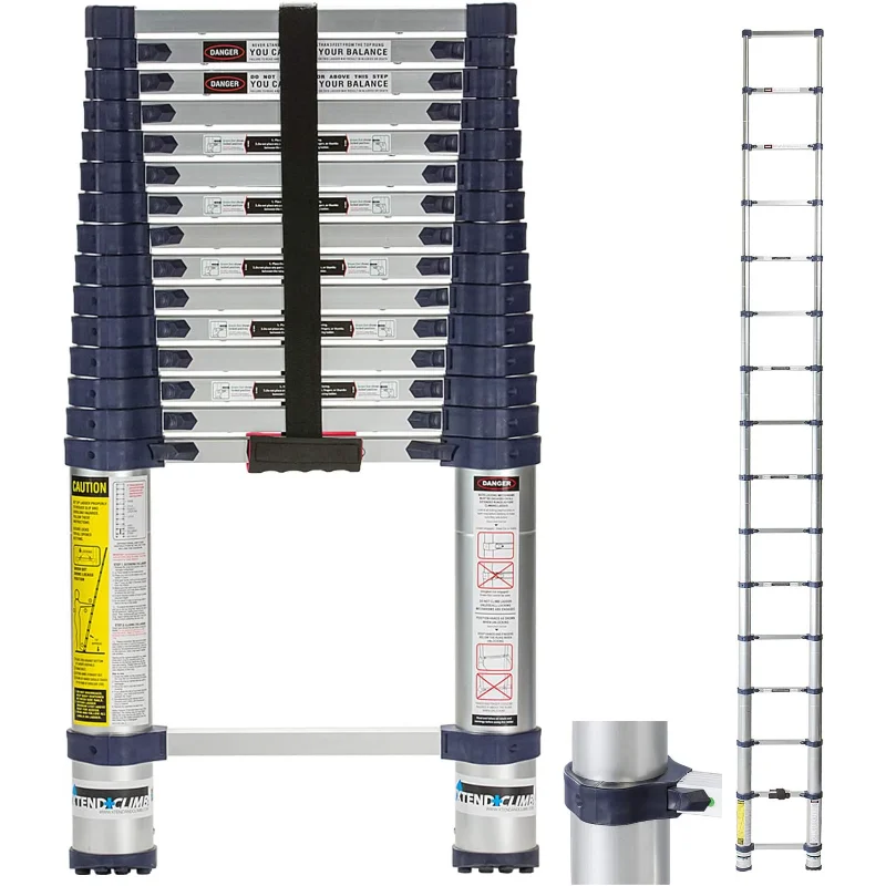 

Xtend & Climb 785P + 15 1/2 фута профессиональной серии, сверхмощные двойные формы ножки, угловой выпуск для большого пальца, настоящий телескопический режим