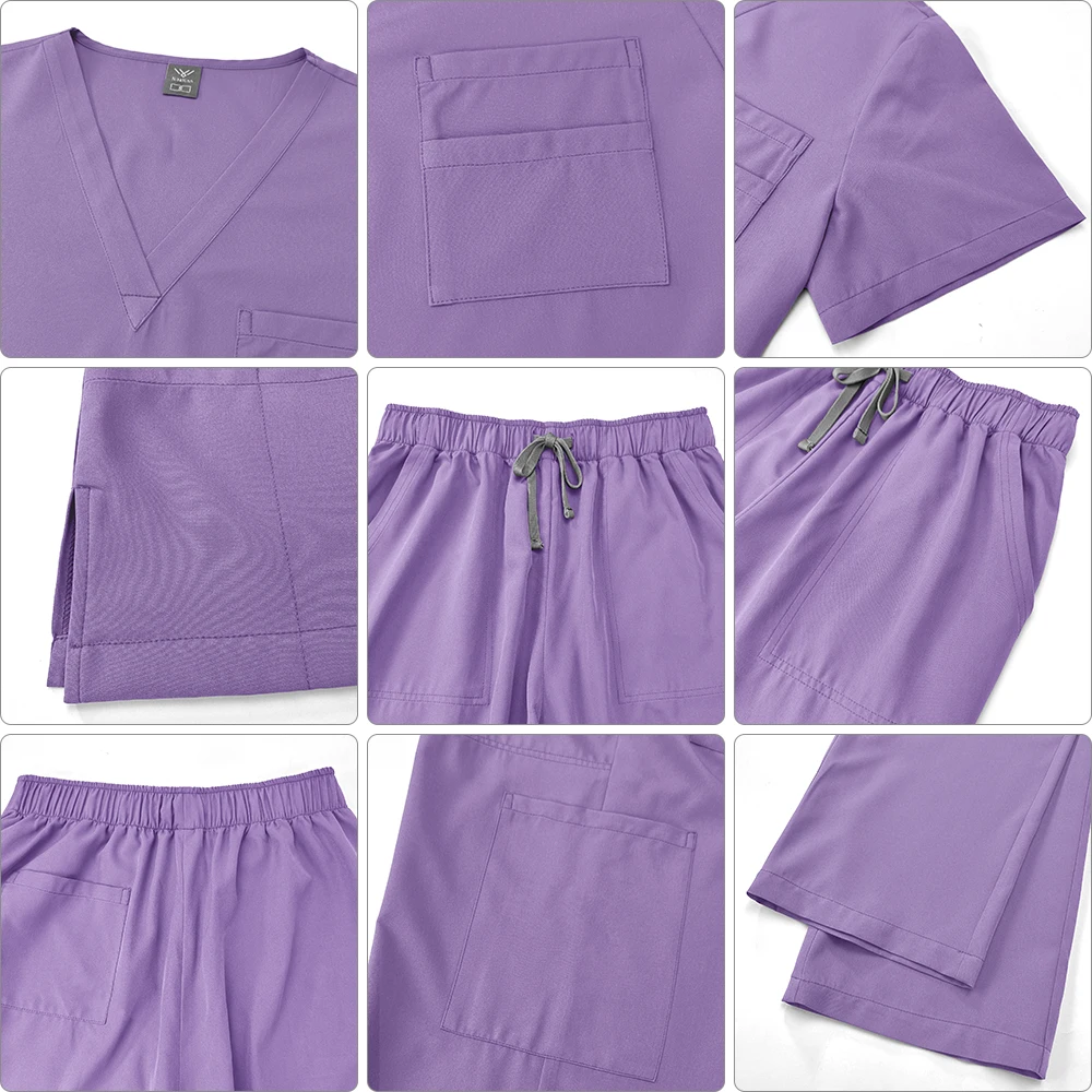 Hot Sale Doctor Uniforms Medical Nursing Scrubs Uniform Clinic Scrub Sets Short Sleeve Tops Pants Uniform Nurse Doctor Work Wear