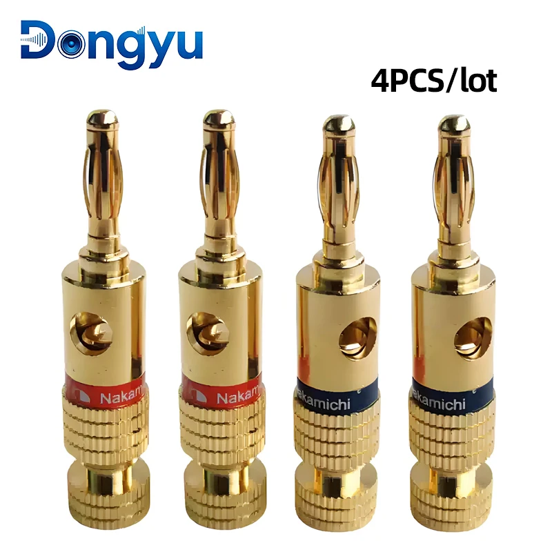 4MM Nakamichi Banana Connector Plugs Jack Gold Plated Musical Sound Audio Speaker For Audio Video Speaker Terminal view 5