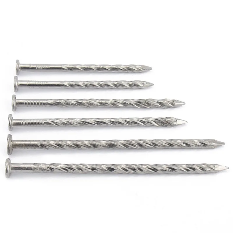 

304 Stainless Steel Ceiling Grid Twist Thread Floor Flat Brad Nail: 1.2", 1.5", 2.0", 2.5", 3", 3.5", 4" Sizes, 250g/Pack