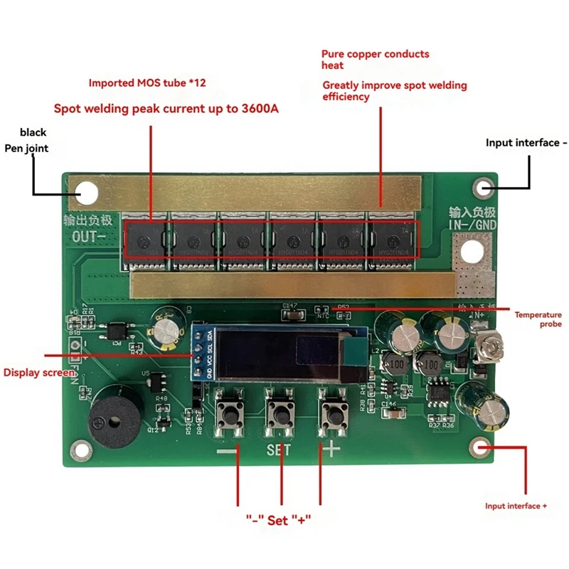 ABPQ-12V Spot Welder Module With Welding Pen Intelligent Spot Welder Control Board Set For Lithium Battery 18650