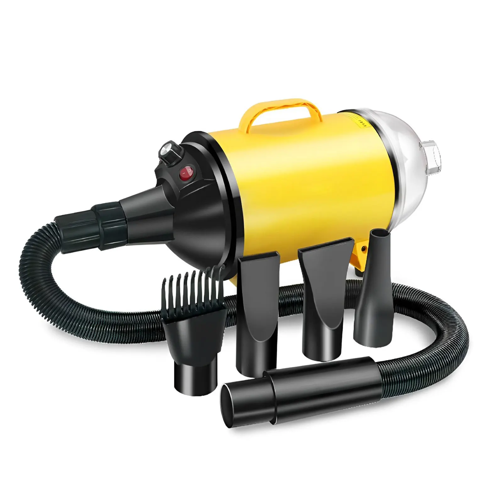 

Многофункциональный фен для собак с 4 насадками, регулируемая скорость, температура, 2,9 л.с., 2100 Вт, высокоскоростной фен для домашних животных с нагревателем