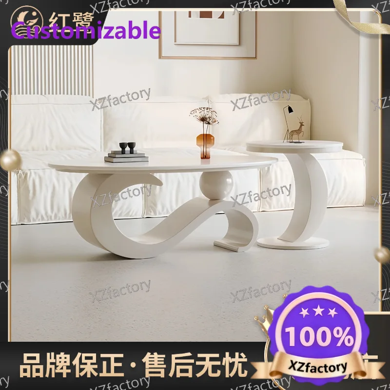 Factory Direct 2026 Top Rated Italian Slate Oval Coffee Table Living Room Small Unit Light Luxury Modern Tea Table