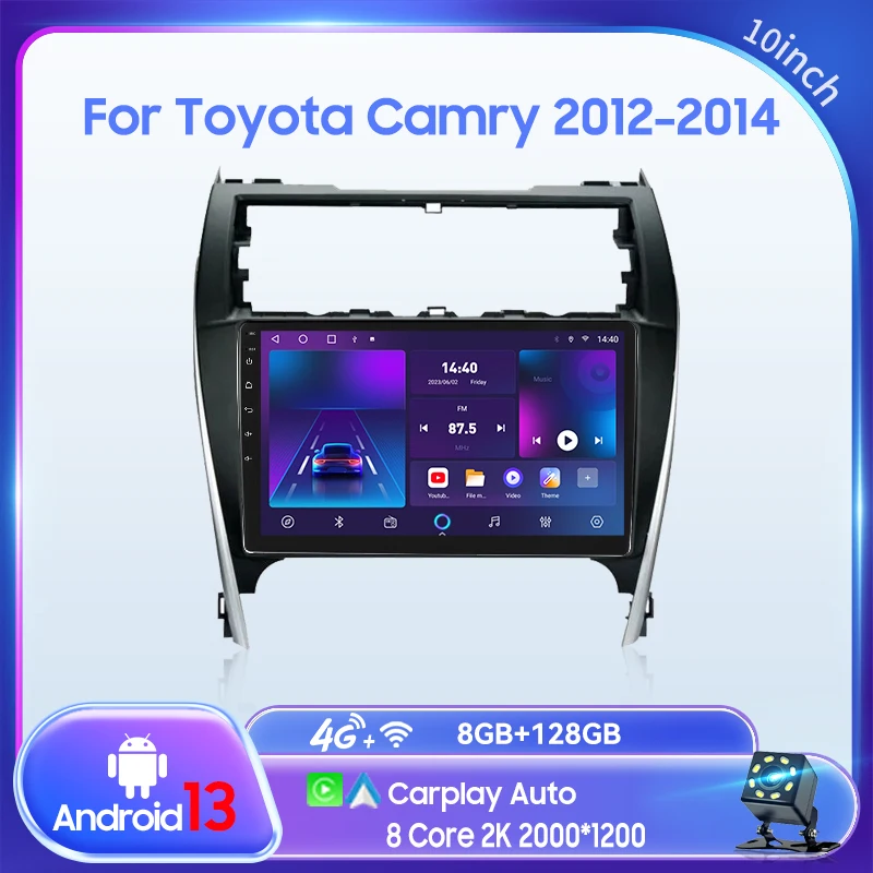 

QSZN For Toyota Camry 2012-2014 10 inch 2 din Android 13.0 Car Radio Multimedia Video Player GPS Navigation 4G Carplay Head unit