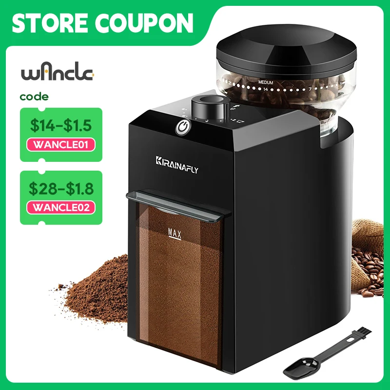 Electric Coffee Grinder Automatic Burr Mill Coffee Bean Grinding with 28 Grind Settings for Espresso French Press 2-12 Cups