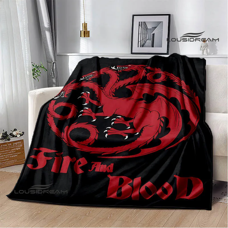 Movie house of the d-dragon printed blankets Warm Flange blankets Soft and comfortable blanket picnic blanket birthday gift