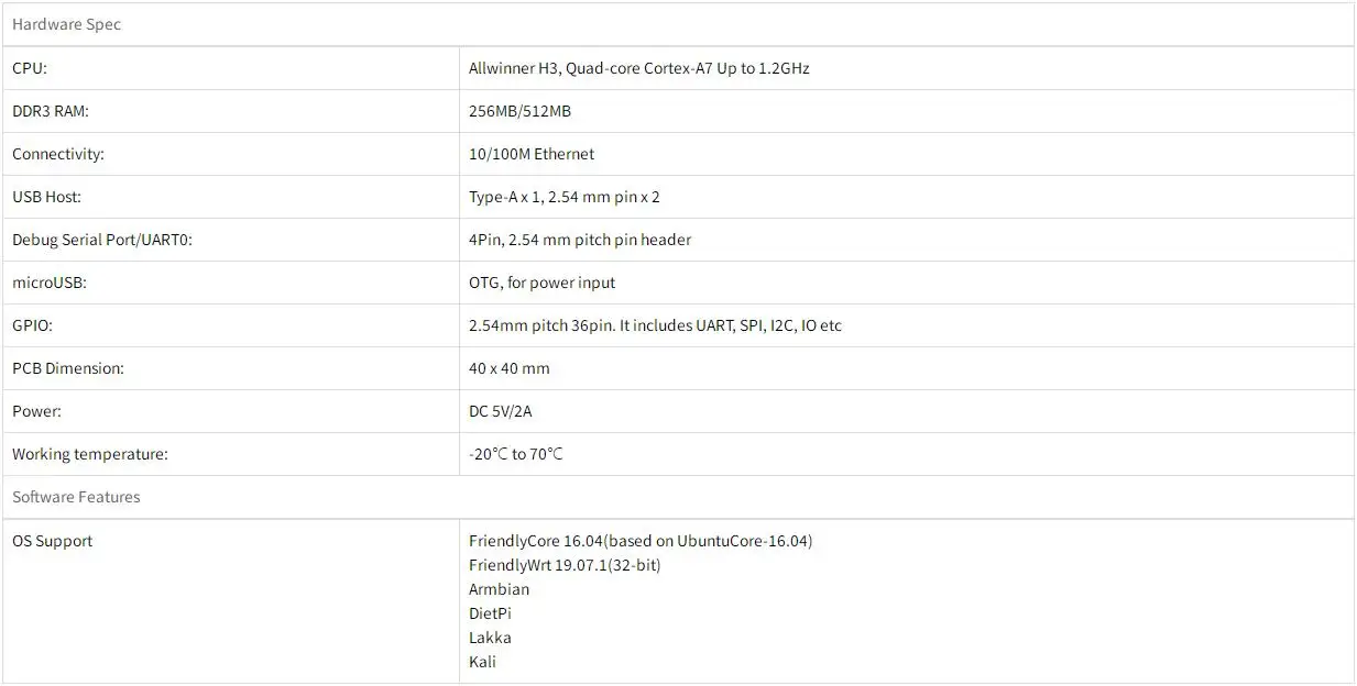 NanoPi LTS مع علبة معدنية باستخدام الحاسب الآلي ، Allwinner H3 ، رباعية ، Neo GHz ، OpenWRT ، أوبونتو ، لينكس ، أرمبيان ، ديتبي ، زم ، M ،