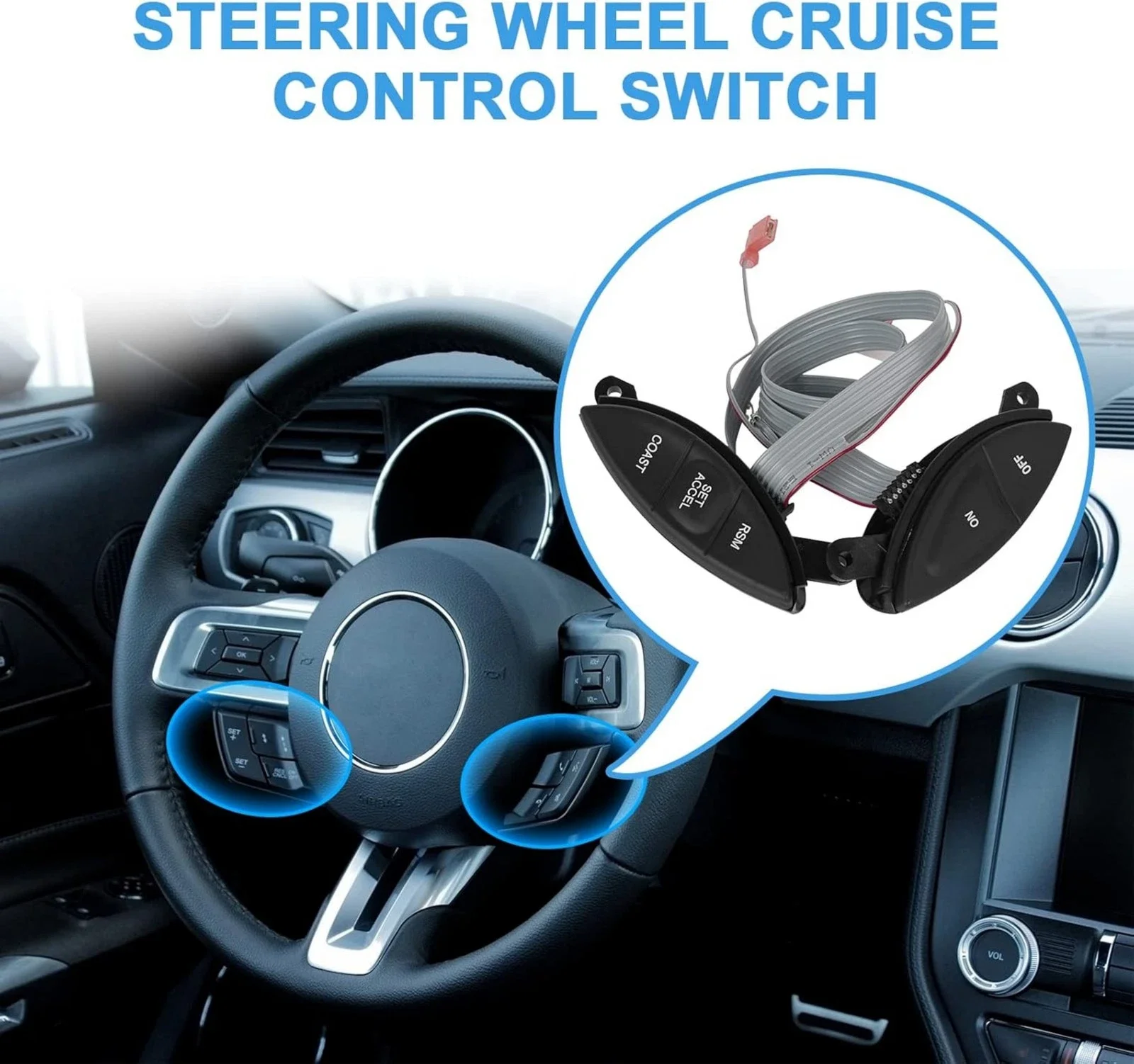 F87Z-9C888-BB For Ford Explorer Sport Trac Ranger F150 1998 1999 2000 2001 2002 2003 Steering Wheel Cruise Control Switch Button