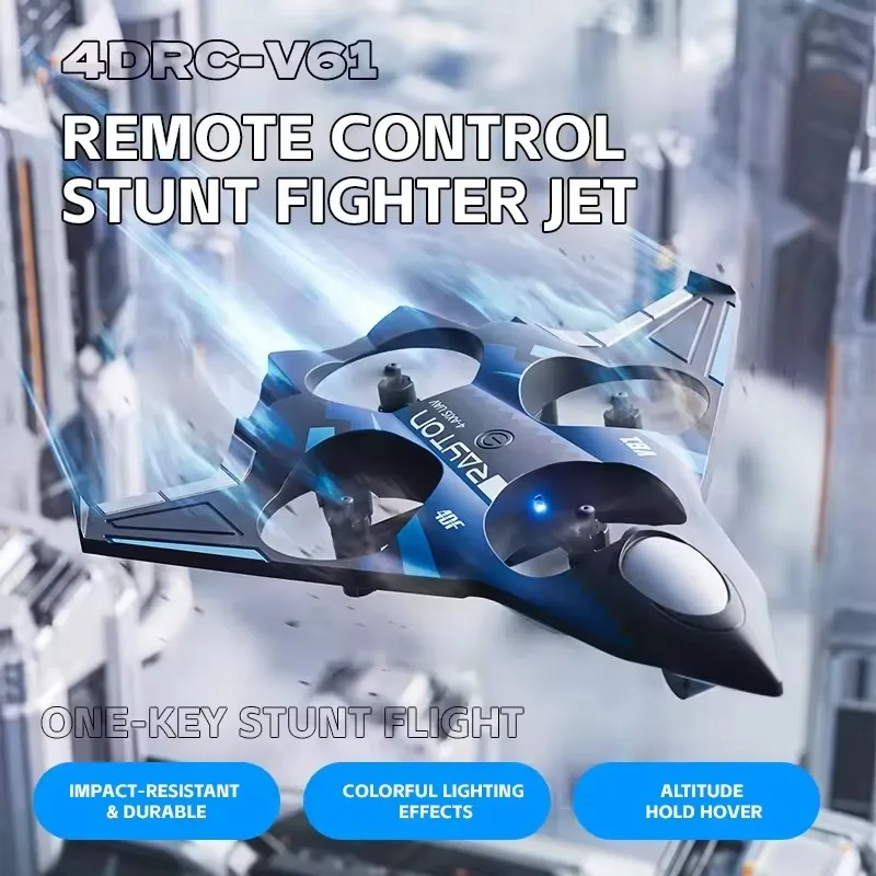 2.4G Smart Fixed Attitude One Key Take Off Remote Control Airplane EPP Material  Drop Resistant 360° Roll Stunt RC Plane Fighter