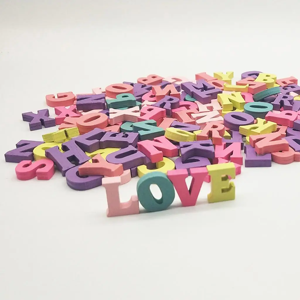 2X 100pcs Wooden Alphabet Letters for Preschool Kids Toddler Educational Toy