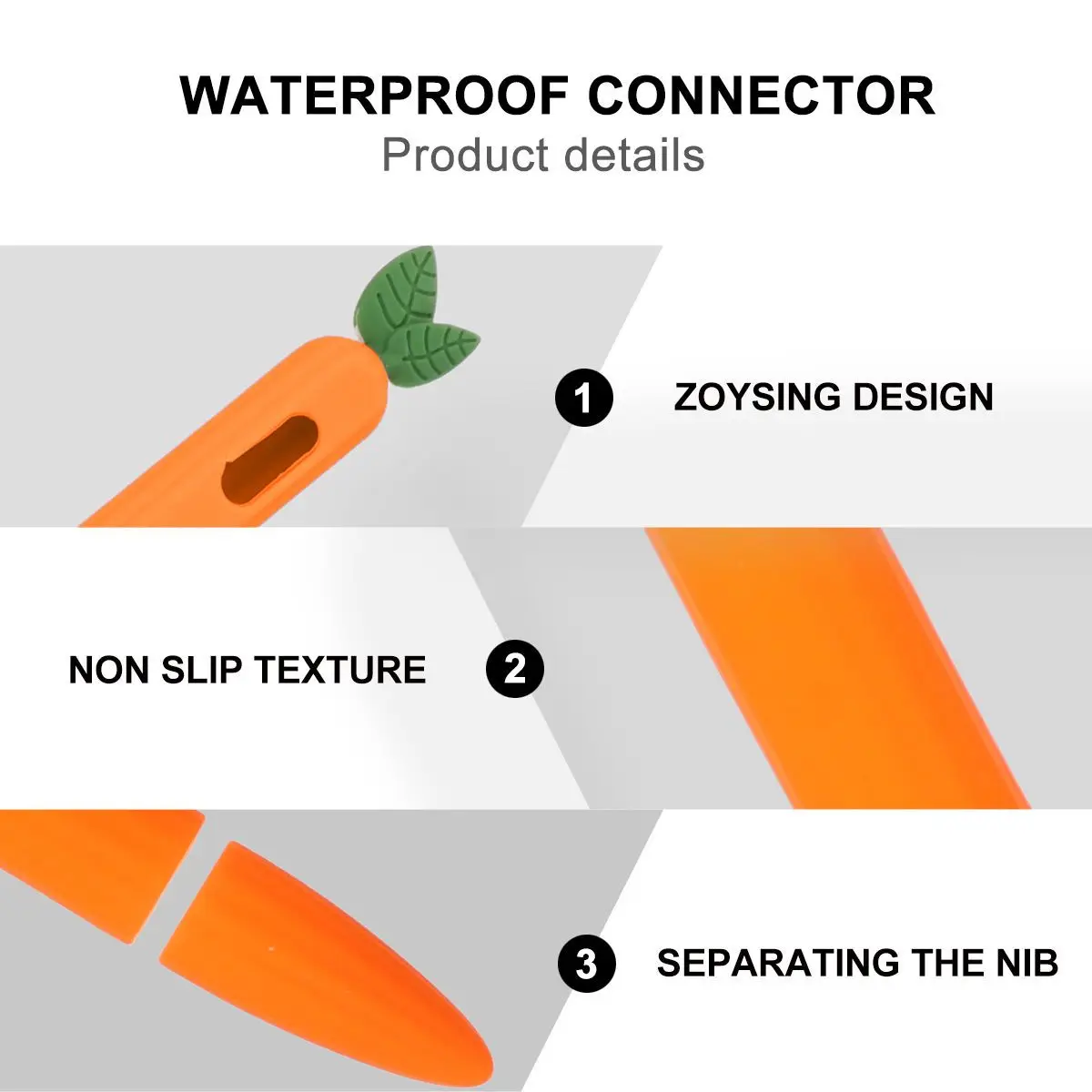 

Stylus Pen Cover Handwritten Silicone Cartoon Carrot Design Soft Touch Protective Sleeve Compatible Pencil 2 Pencil Case
