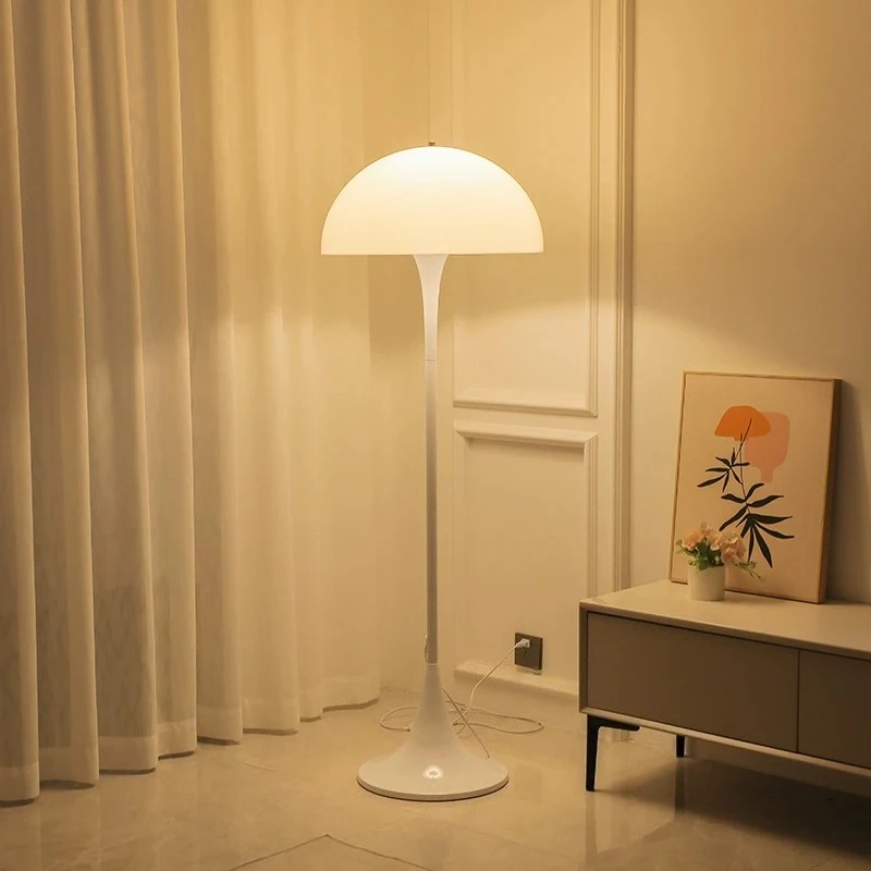 

Danish Designer Iron Acrylic White Floor Lamp Minimalist Study Living Room Sofa Bedroom Bedside Desk LED Mushroom Table Lamp