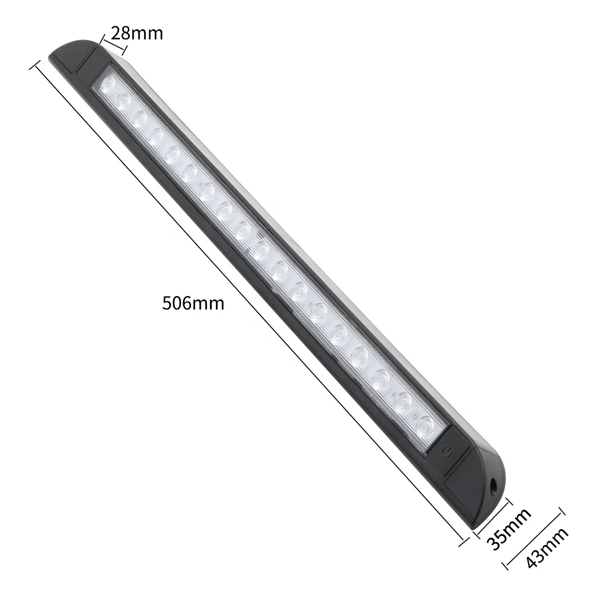 18 LED RV Caravan Camping Light Car Interior Lights Strip Bar With Touch Switch Awning Porch Lamp For Truck Boat Offroad SUV