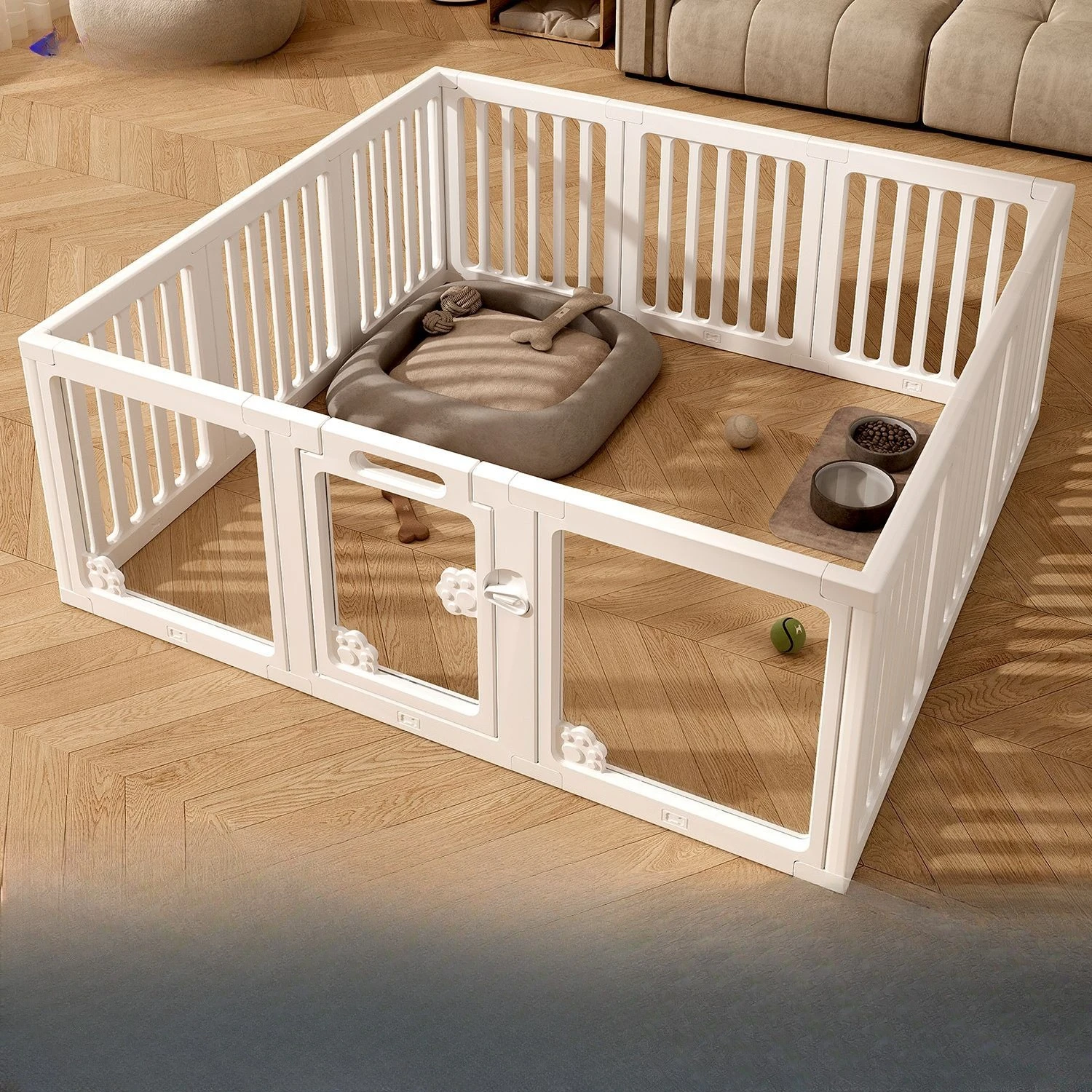 

Indoor Dog Playpen for Small Dogs, Foldable Pet Fence Gate, Portable Puppy Exercise Pen & Cage for Home Use