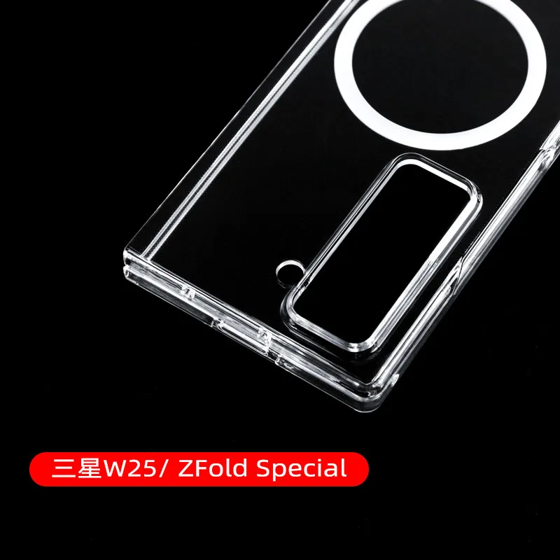 2in1 Transparent UV Anti-Scratch For Magsafe Case For Samsung Galaxy Z Fold 7 SE FoldSE W25 Magnetic Clear Hard PC Thin Cover
