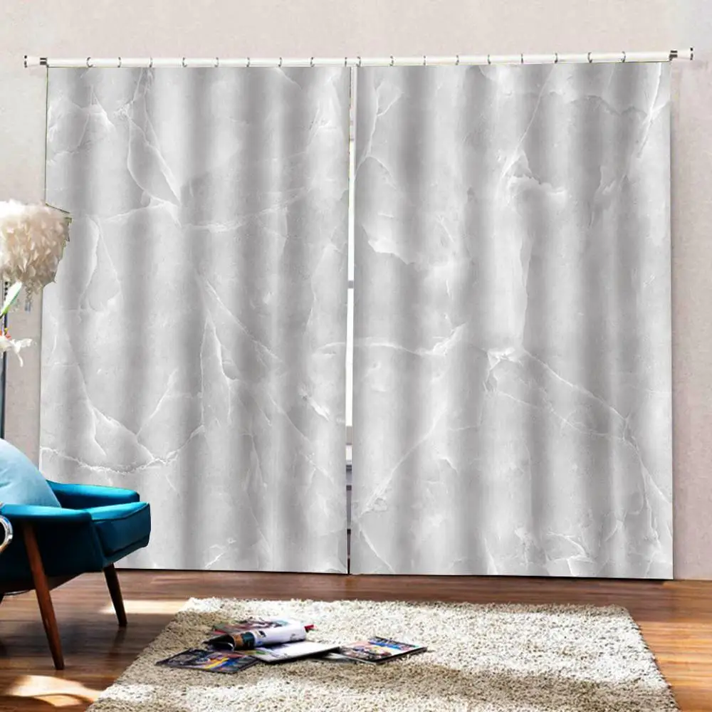 Grey marble curtains 3D Window Curtain Dinosaur print Luxury Blackout For Living Room Decoration curtains