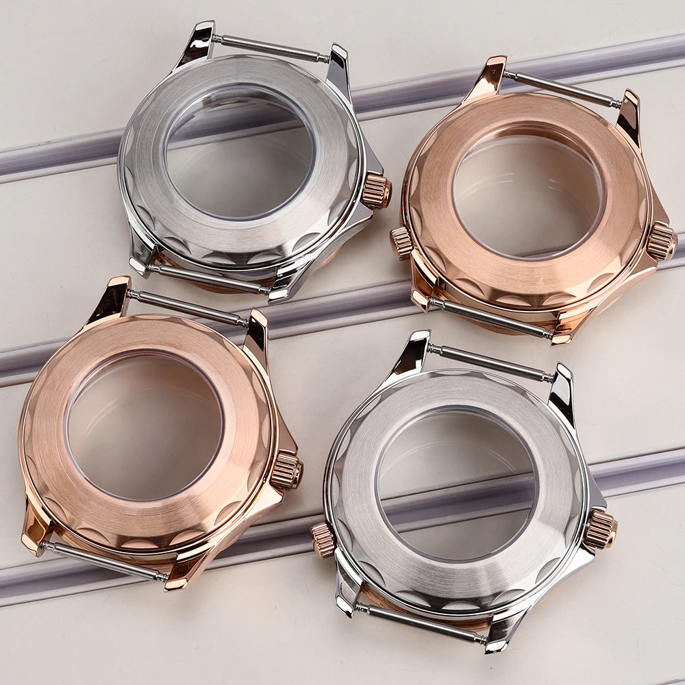 NH35 Gehäuse 41mm Roségold für Seamaster 300 316L Edelstahl Uhrengehäuse Passend für NH35 NH36 Uhrwerk 31mm Zifferblatt Uhrenbox 20mm Armband – Detail 7
