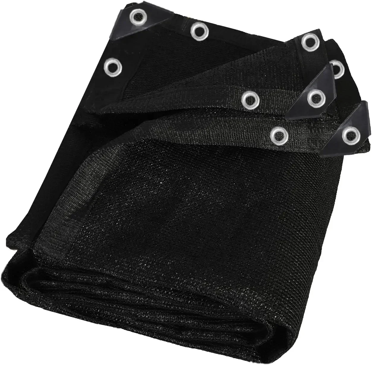 

Тент-сетка затеняющая усиленная 90% черная, 6 м x 9 м, с проклеенными краями и люверсами - для укрытия растений на улице, патио, томатов