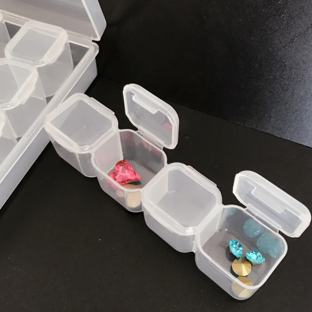 

28 grid Plastic Transparent Storage Box 28 Compartments Beads Jewelry ganizer Nail Accessories Container Portable Small Size