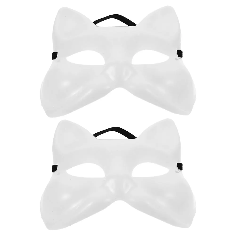 

2Pcs Fox Masks Unpainted DIY Blank Masquerade Women Creative Festival Party Supplies Accessories Prop Craft Projects