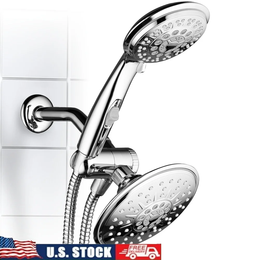 

30-насторонняя роскошная двойная душевая насадка, ручная водосберегающая хромированная душевая система с переключателем включения/выключения паузы, массажный дождевой туман