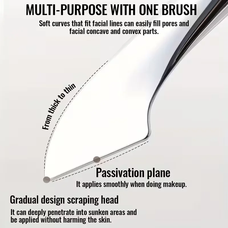 Ultradünner Foundation-Pinsel, leichter, flacher Konturpinsel zum nahtlosen Mischen von Creme und flüssigen Make-up, professionelle Werkzeuge