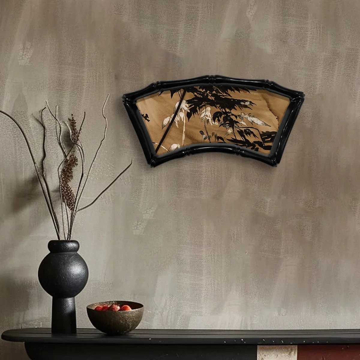 Nuevo Gabinete de porche de color café de bambú de estilo chino, mueble antiguo de un solo marco para sala de estar y dormitorio