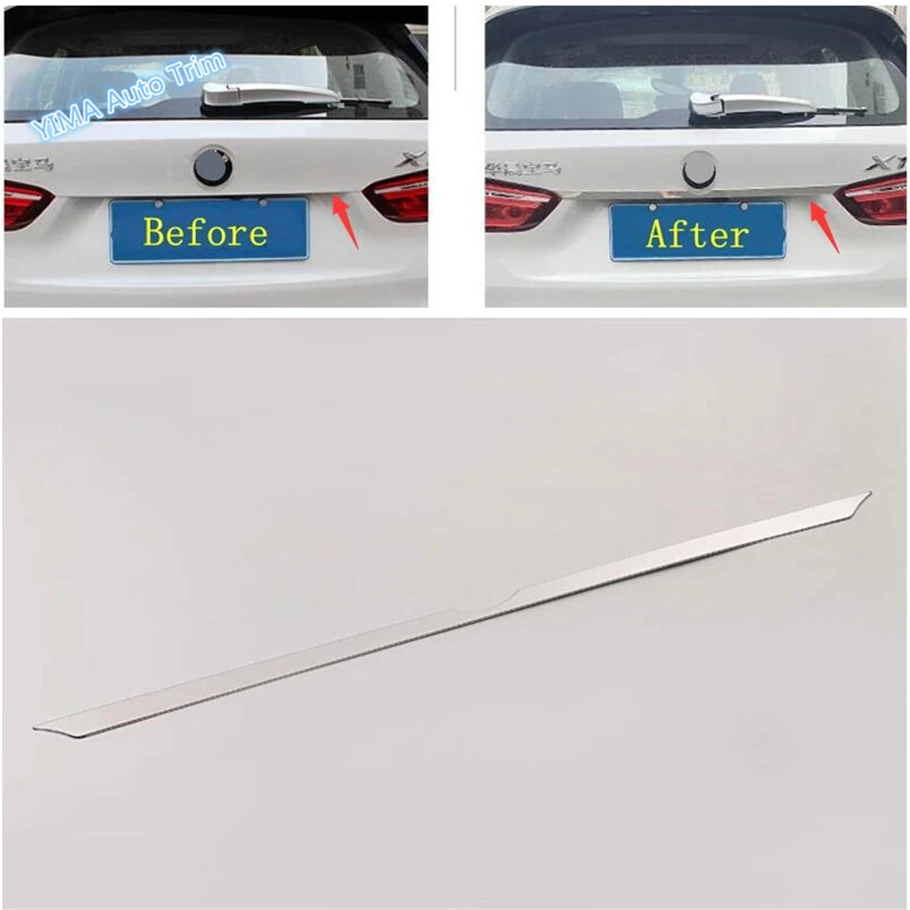 Auto Styling Rear Trunk Tailgate Up Tail Door Decoration Strip Bezel Cover Trim For BMW X1 F48 2016 - 2021 Exterior Accessories