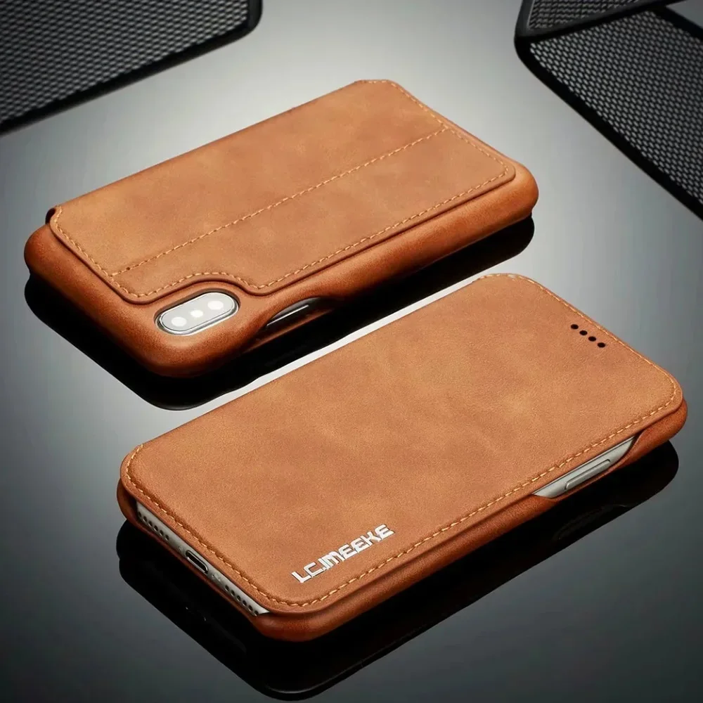 Luxury Ultra Thin Leather Case Flip Cover for Samsung S25 S24 S23 S22 FE Ultra Plus A52 A53 A54 Note 20 Ultra 8 9 10 Plus Case