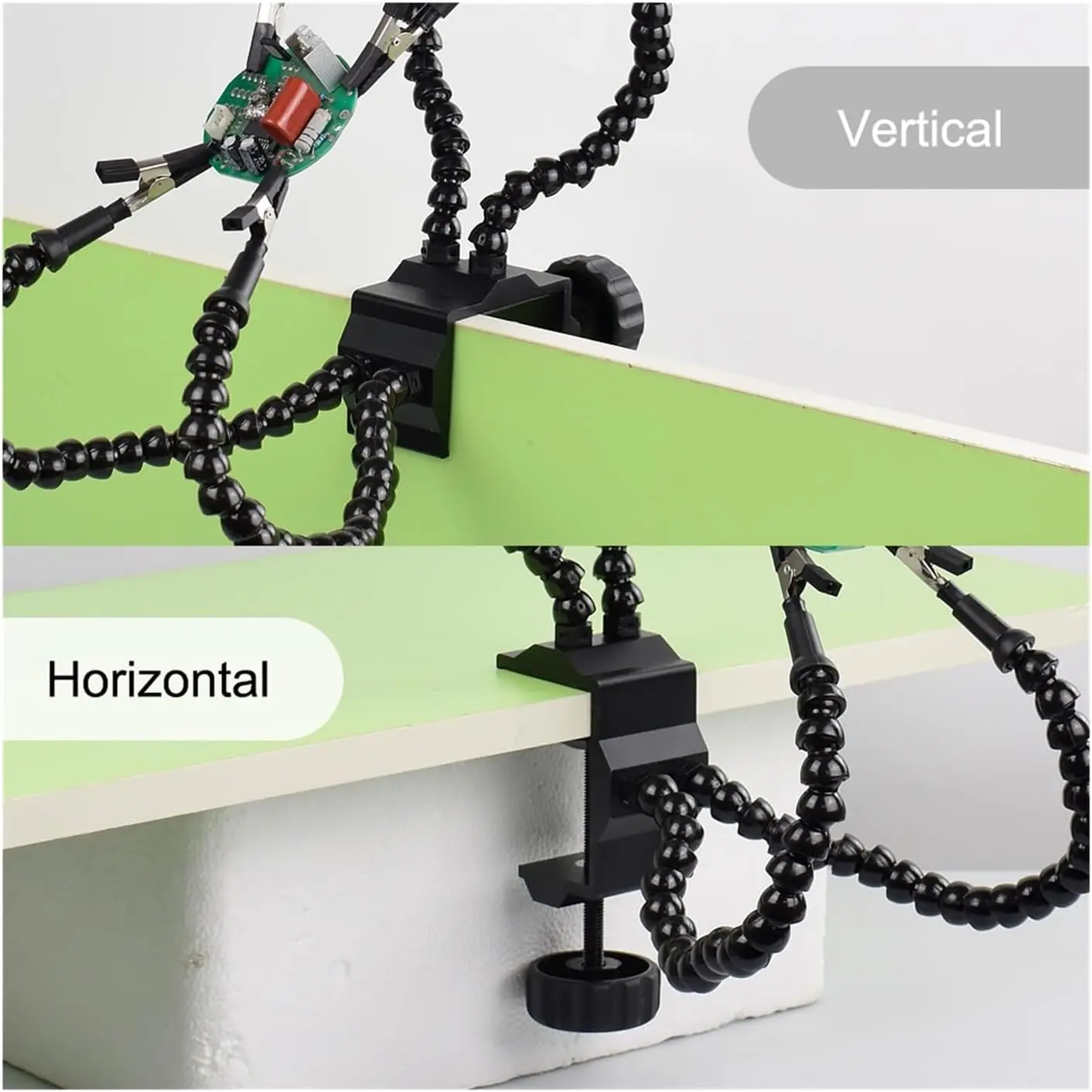 Strumento manuale per saldatura multipla Clip da tavolo Supporto per saldatura di terza mano Supporto per PCB per saldatura Strumento per saldatura