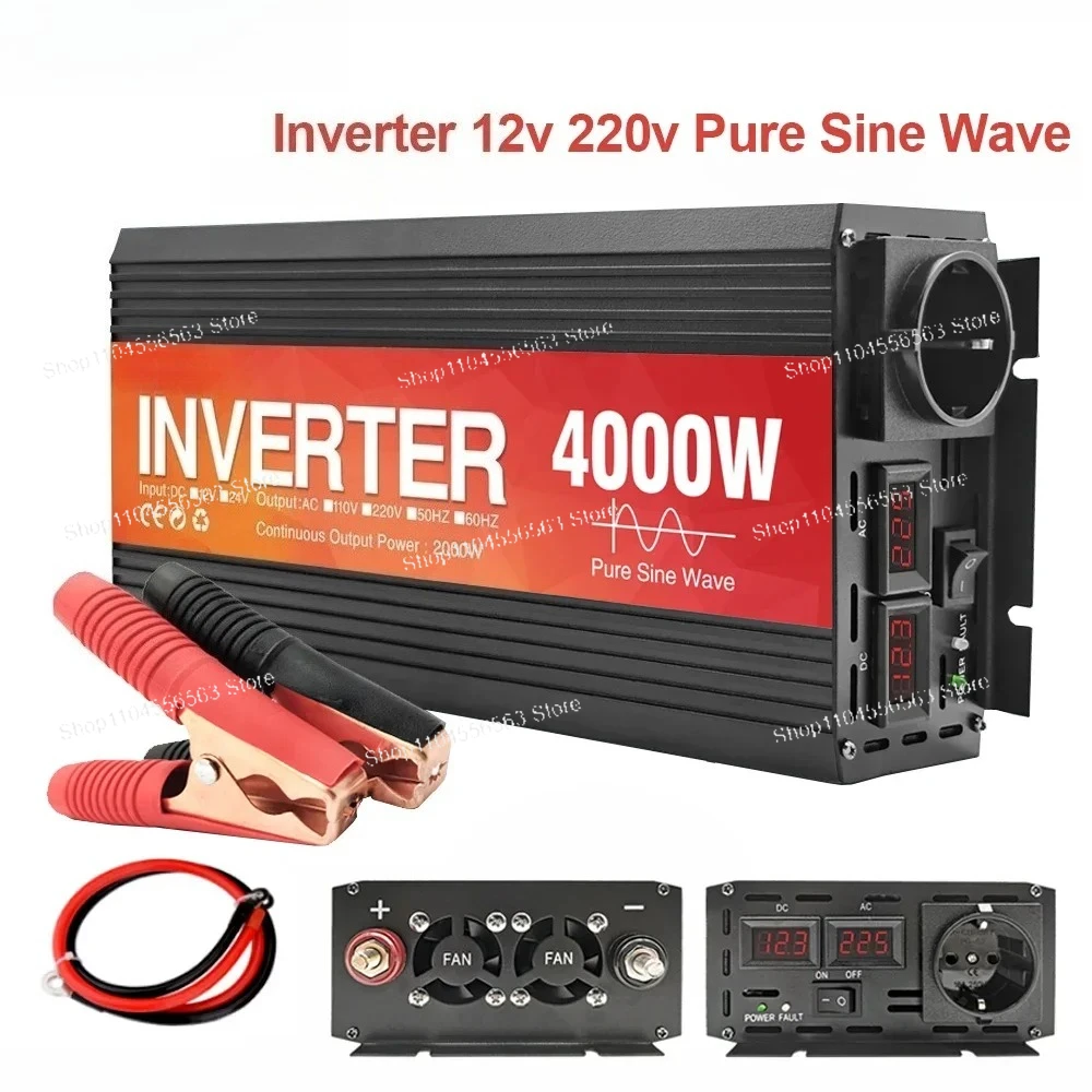 

Pure Sine Wave Power Inverter 12V 24V 4000w 3000W 2000W 1600W 1000W Pure Sine Wave Converter Solar Car Inverter 220V