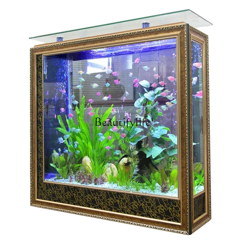 

Screen Fish Tank Living Room Home Hallway Partition Super White Glass Aquarium