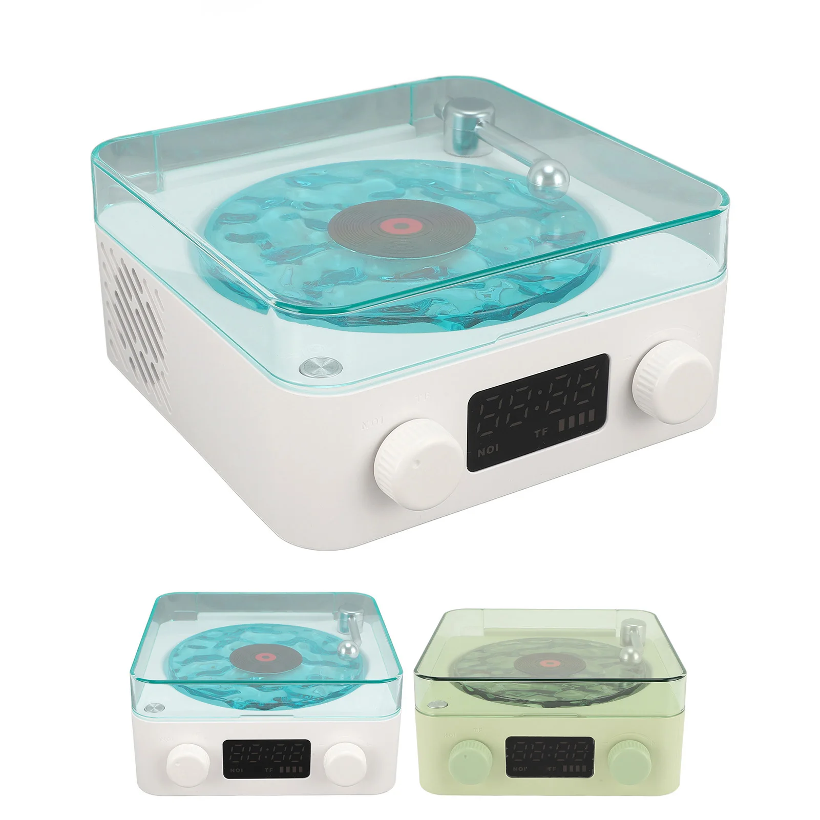 Waves Player Cordless Compact Stereo Sound Ambient Light Creative Present Portable Vintage Waves Speaker for Sleep Relaxing