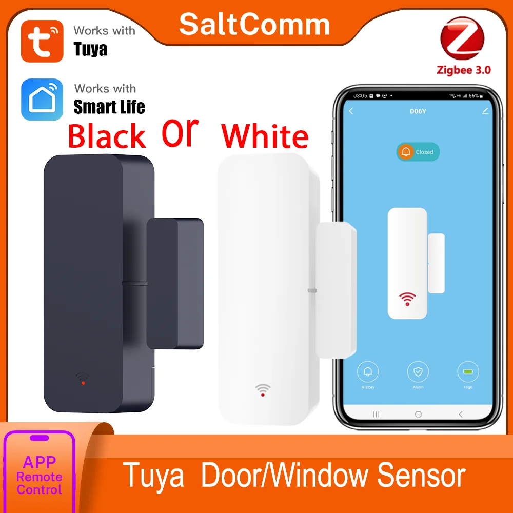 

Tuya Zigbee 3,0 датчик двери, датчик входа в окно, охранный магнитный датчик, сигнализация, умная жизнь, работа с Alexa Google Home