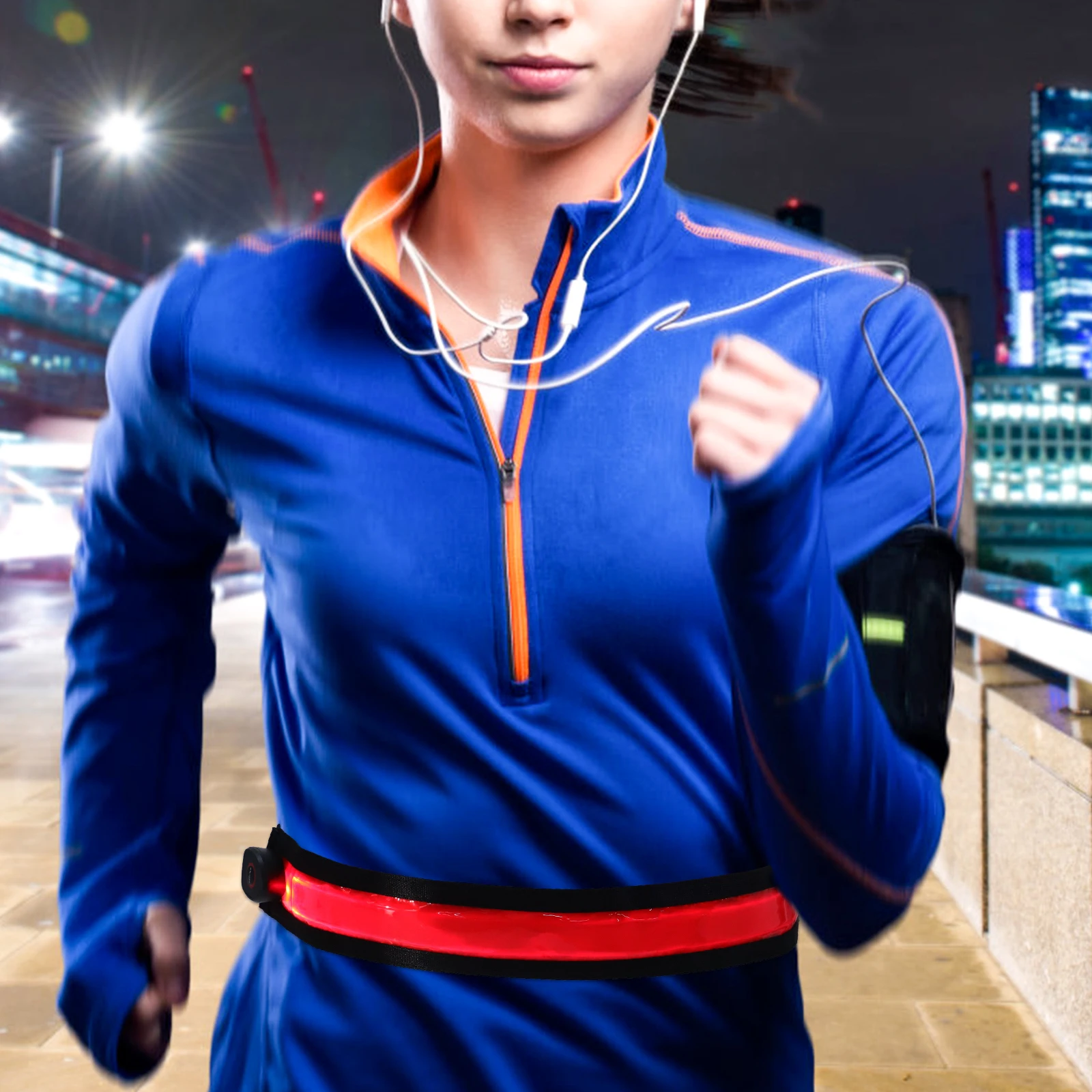 

2pcs Led Reflective Safety Belt Rechargeable Running Light High-Intensity Illumination Adjustable For Night Running Cycling