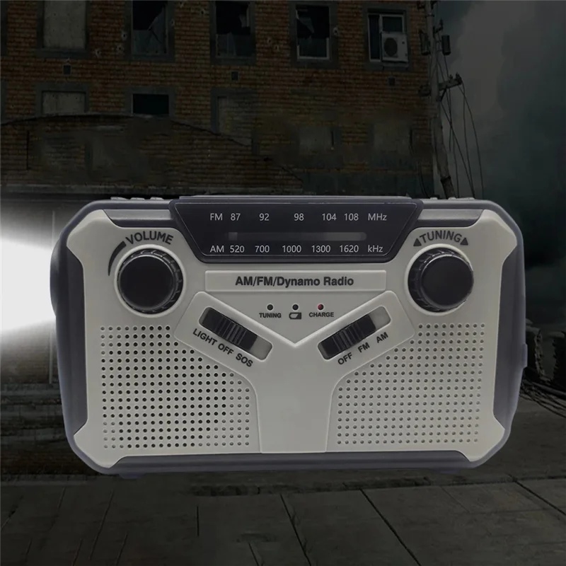 

A47F-Solar Radio, AM/FM Portable Crank Radio Dynamo Emergency Radio With 2500 Mah Rechargeable Battery, SOS Alarm For Camp