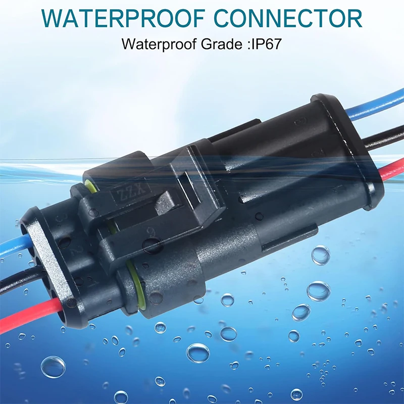 10 pairs 3Pin Way Car Waterproof Connector 16 AWG Electrical Connectors Quick Disconnect Automotive Wire Connectors Marine