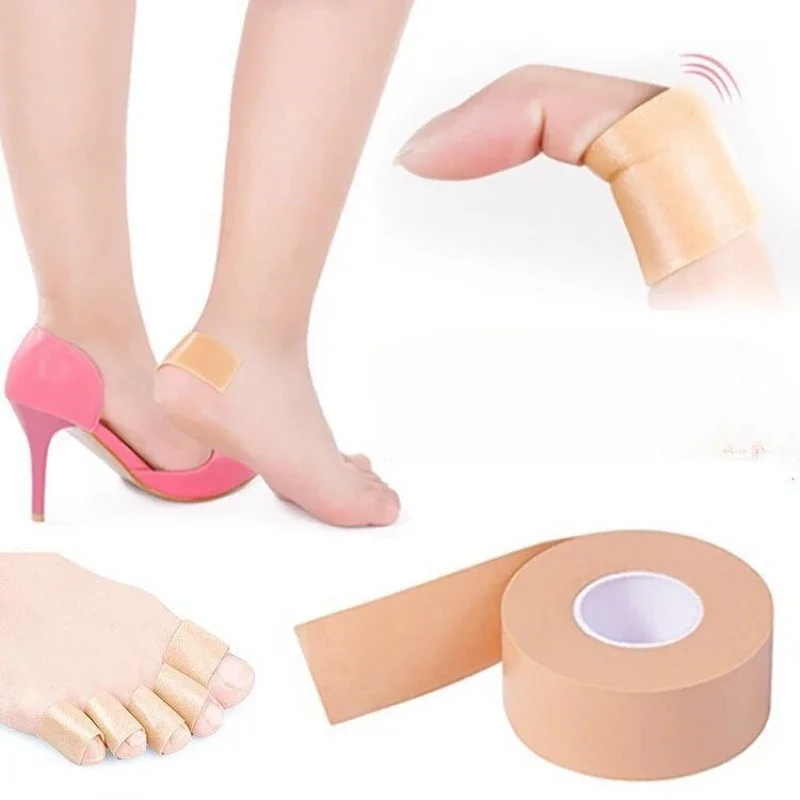 1 Roll Multi-functional Heel Tape Patch 2.5cm*5m Self-adhesive Tape Heel Stickers Rubber Protector Pad Tape Elastic Wrap Bandage
