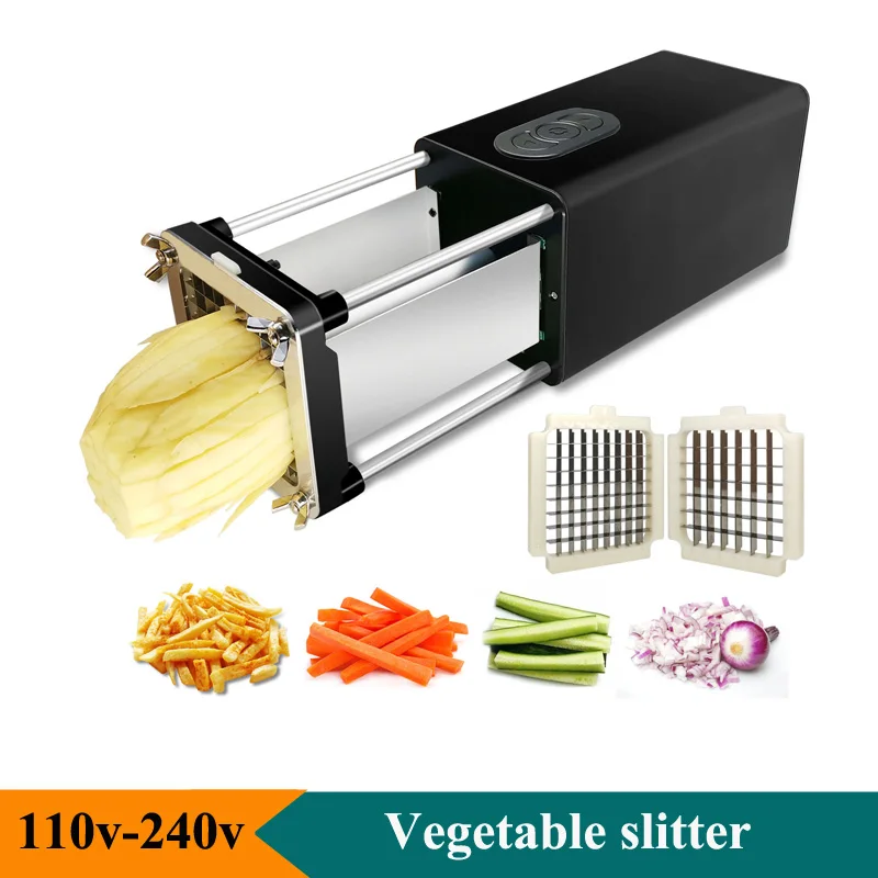 

Commercial Electric French Fries Cutter Stainless Steel Potato Chips Onion Cucumber Cutting Machine Electric Vegetable Cutter