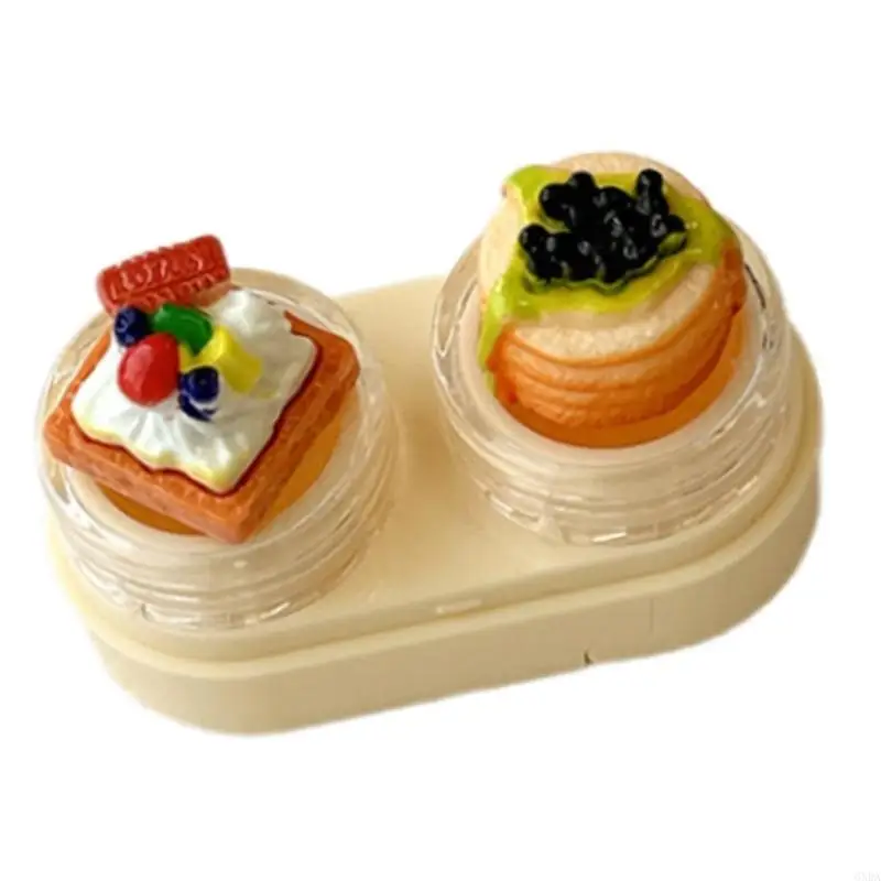 Lovely Cupcake Lid Contact Lenses Case With Integrated Tools For Quick And Easy Use Great For Students And Office Adult 6XDA